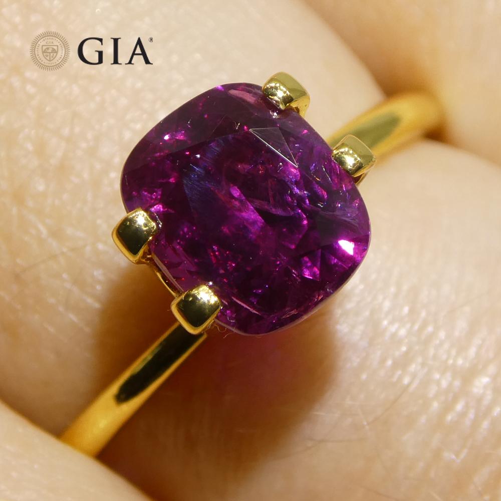 2.12ct Saphir coussin rose-pourpre certifié GIA non chauffé en vente 9
