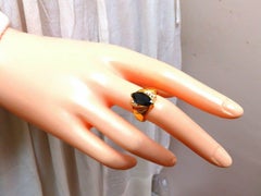 2.12 Carat Natural Midnight Blue Sapphire Marquise Ring 14 Karat