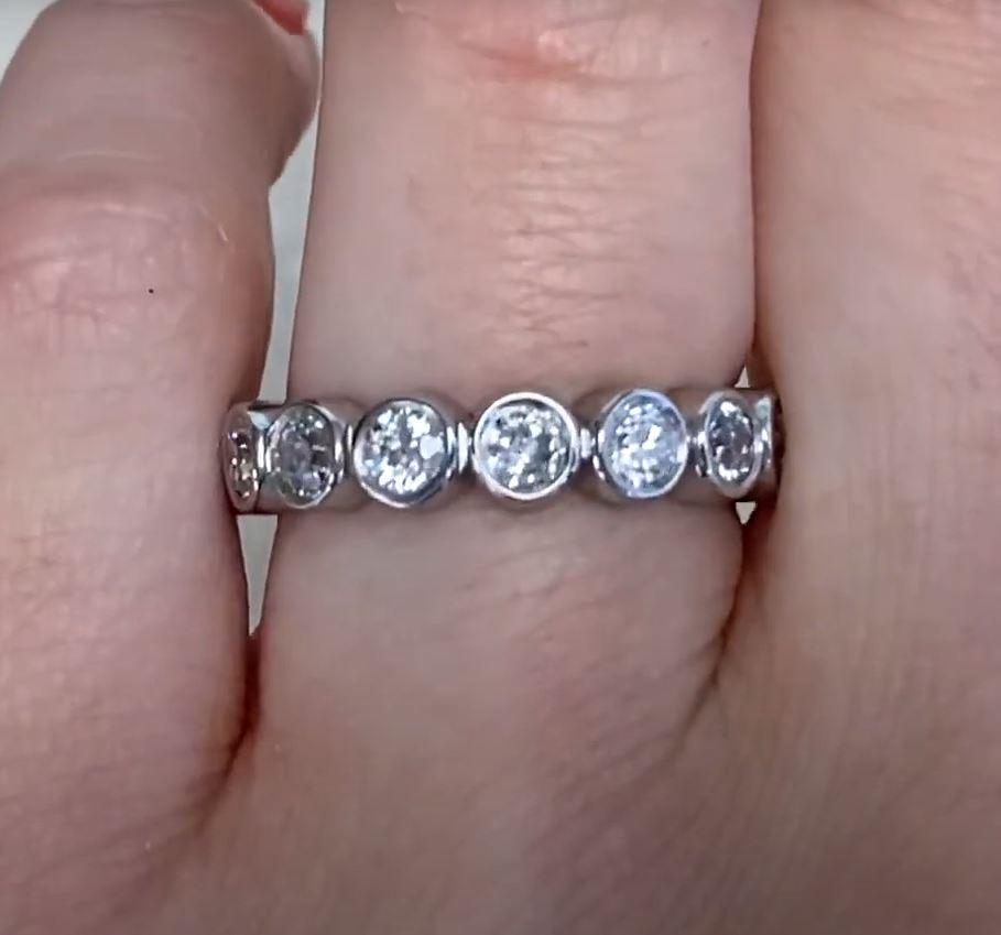 Women's 2.12ct Old European Cut Diamond Eternity Band Ring, Platinum For Sale