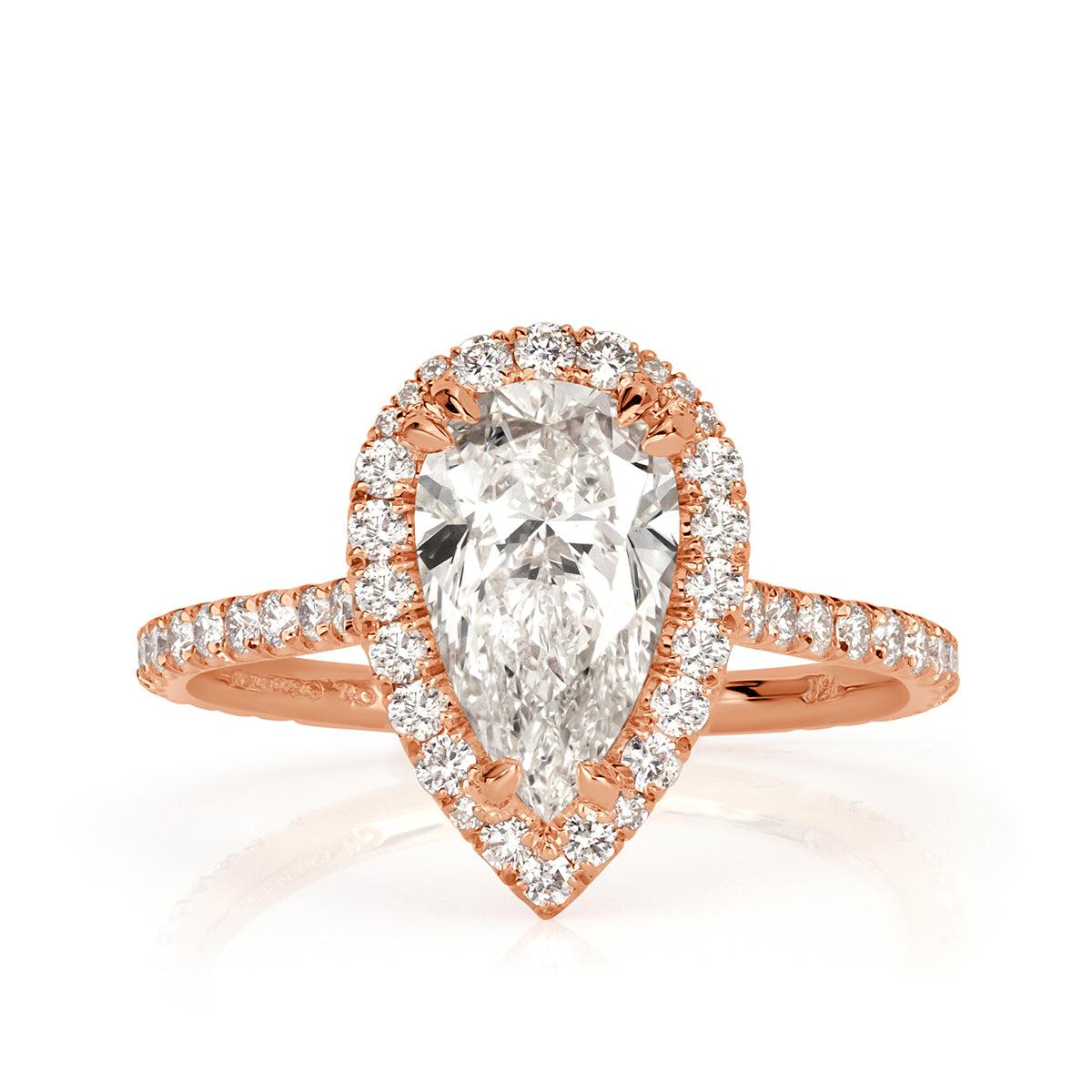 2.12ct Pear Shaped Diamond Engagement Ring For Sale