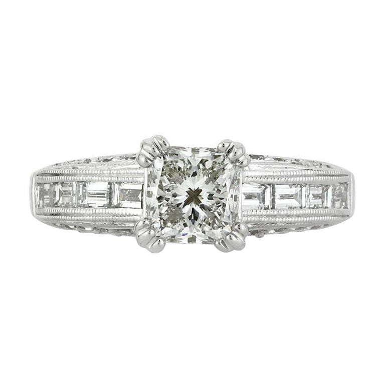 2.12ct Princess Cut Diamond Engagement Ring