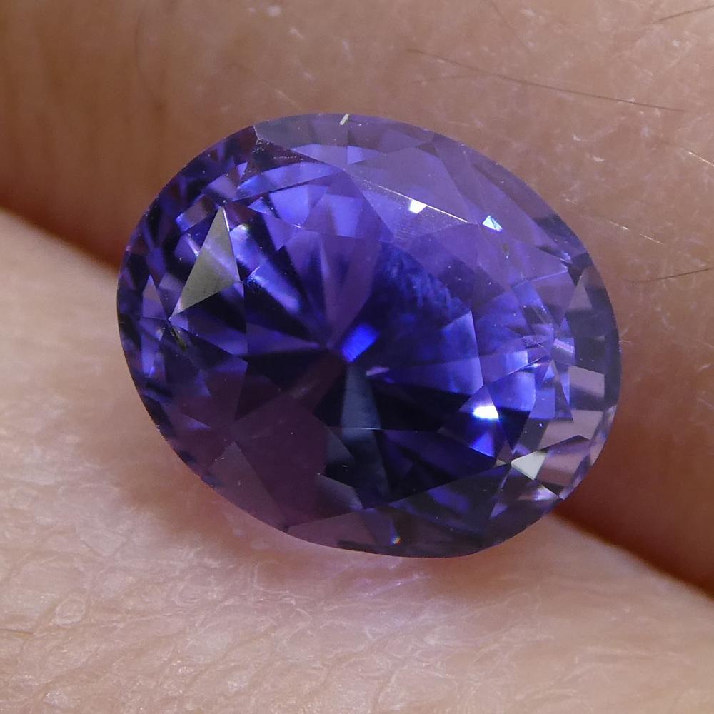 Oval Cut 2.12ct Violet Blue Sapphire, Oval, IGI Certified Unheated For Sale