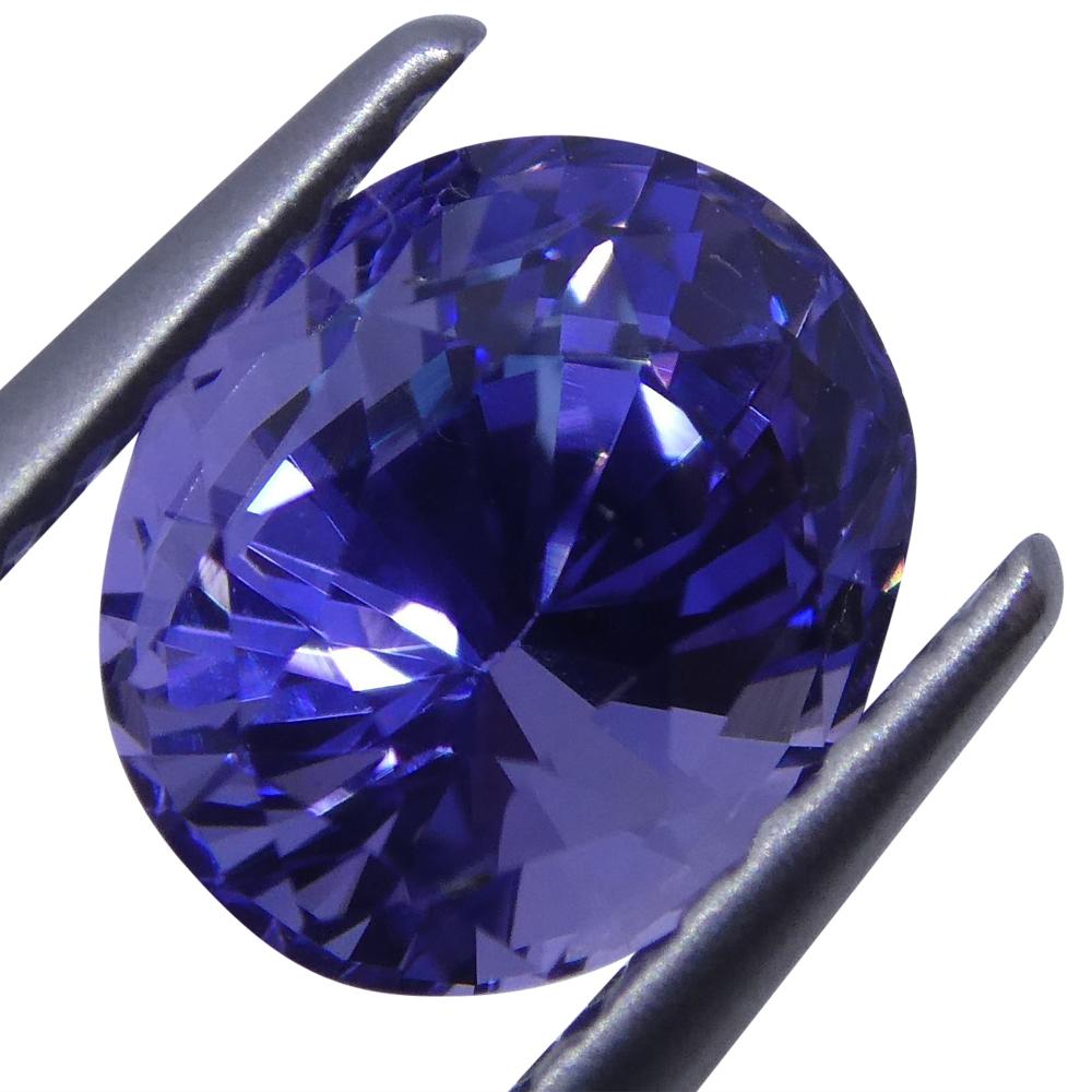 Women's or Men's 2.12ct Violet Blue Sapphire, Oval, IGI Certified Unheated For Sale