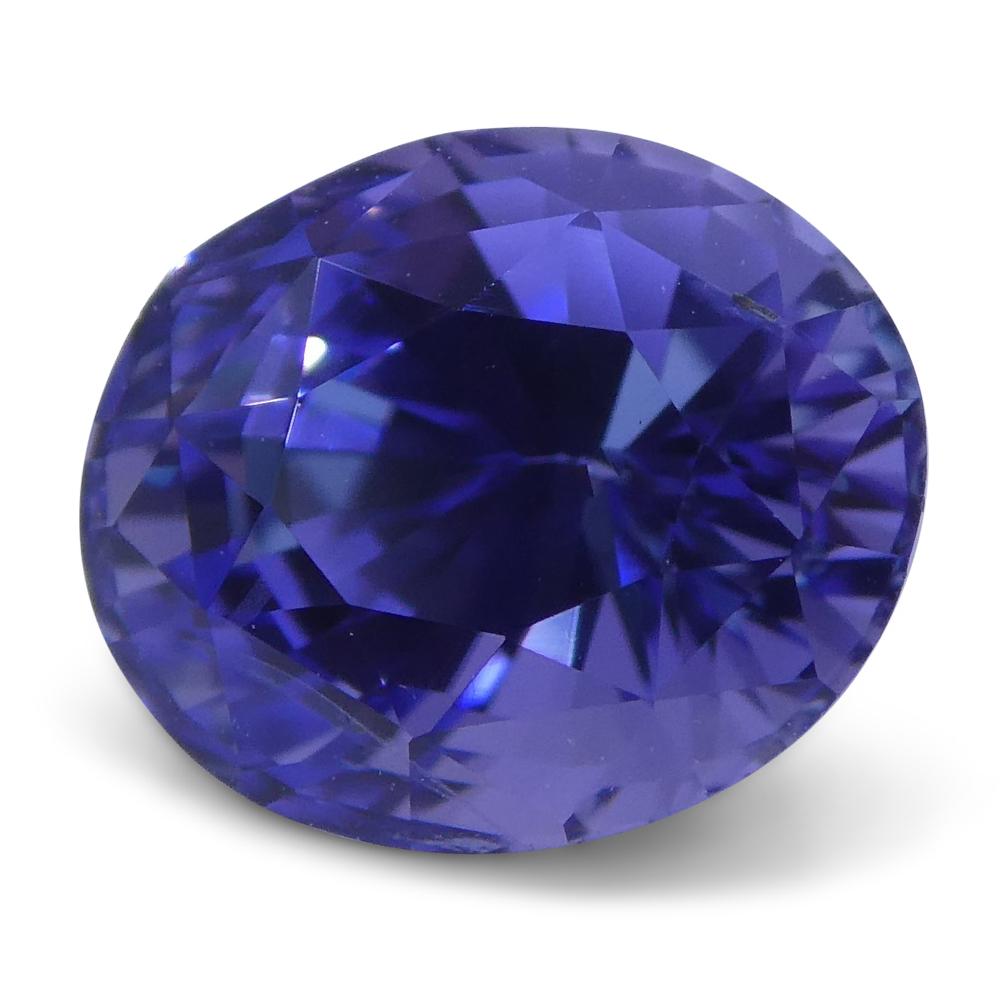 2.12ct Violet Blue Sapphire, Oval, IGI Certified Unheated For Sale 2