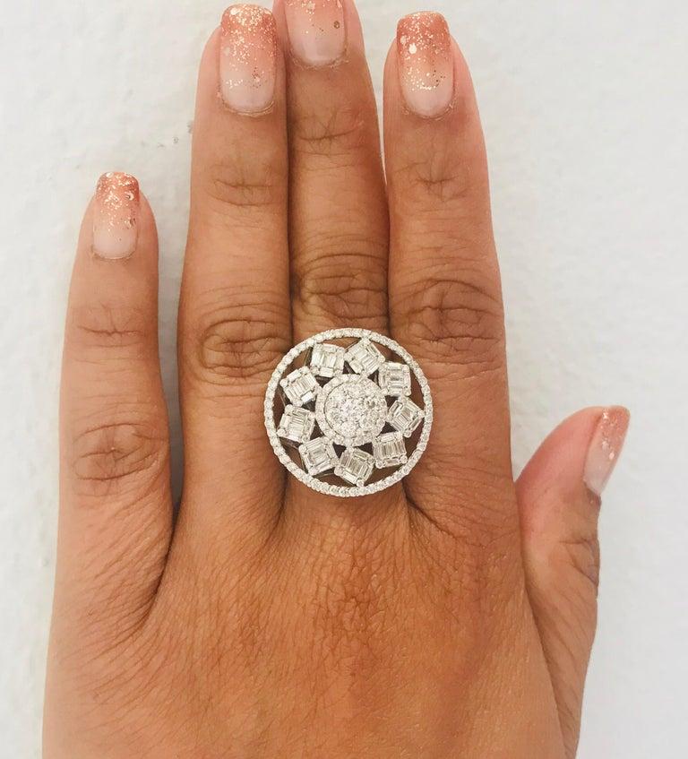 2.13 Carat Diamond 18 Karat White Gold Cocktail Ring In New Condition In Los Angeles, CA