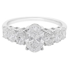 2.13 Carat Natural Oval Cut Diamond Engagement Ring 18 Karat White Gold