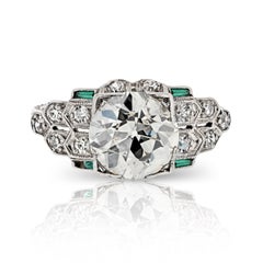 2.13 carat Old European Cut Diamond M/VS1 GIA Vintage Engagement Ring