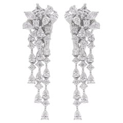 Boucles d'oreilles poire, marquise et diamant rond de 2,13 carats en or blanc 14 carats Whiting