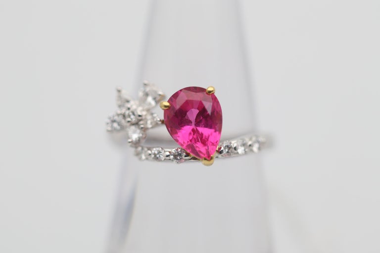 2.13 Carat Pink Spinel Diamond Gold Ring For Sale at 1stDibs