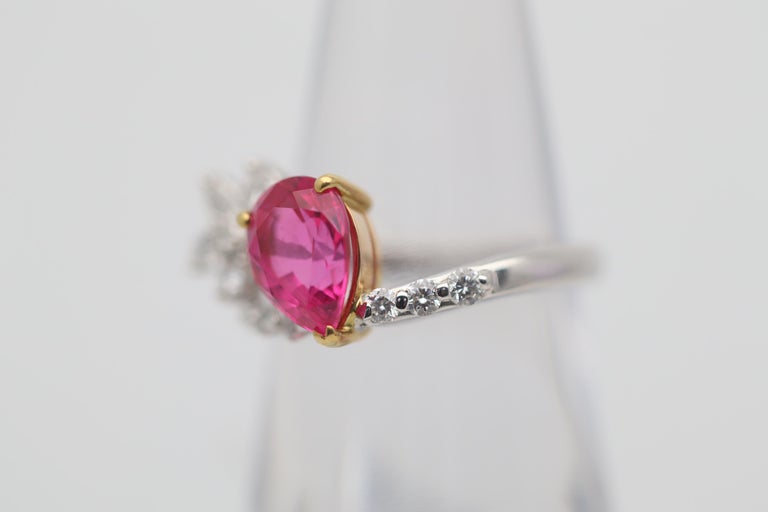 2.13 Carat Pink Spinel Diamond Gold Ring For Sale at 1stDibs