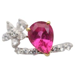 2.13 Carat Pink Spinel Diamond Gold Ring