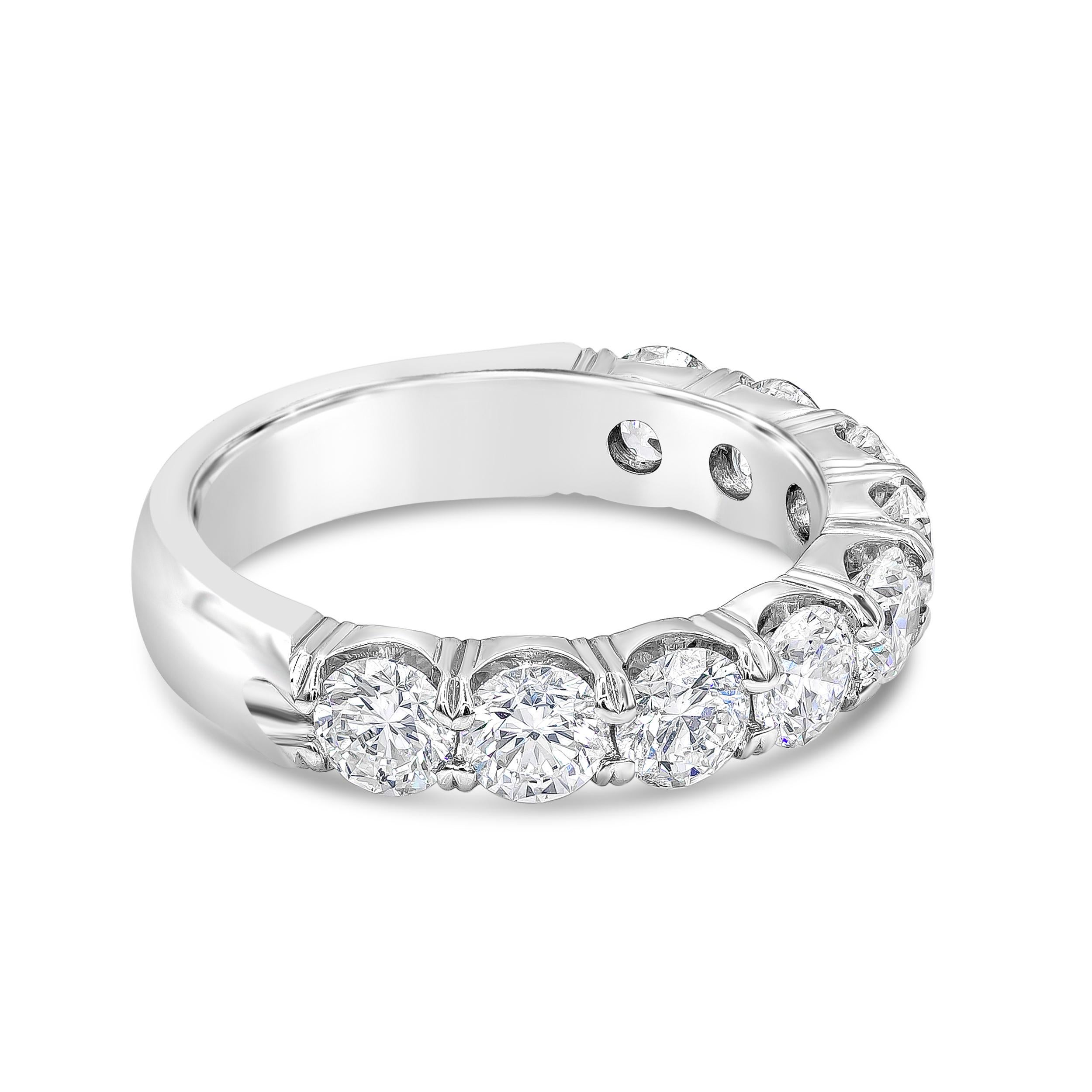 Showcasing nine round brilliant diamonds, elegantly set in a scalloped pave setting made in platinum. Diamonds weigh 2.13 carats total.

Style available in different price ranges. Prices are based on your selection of the 4C’s (Carat, Color,