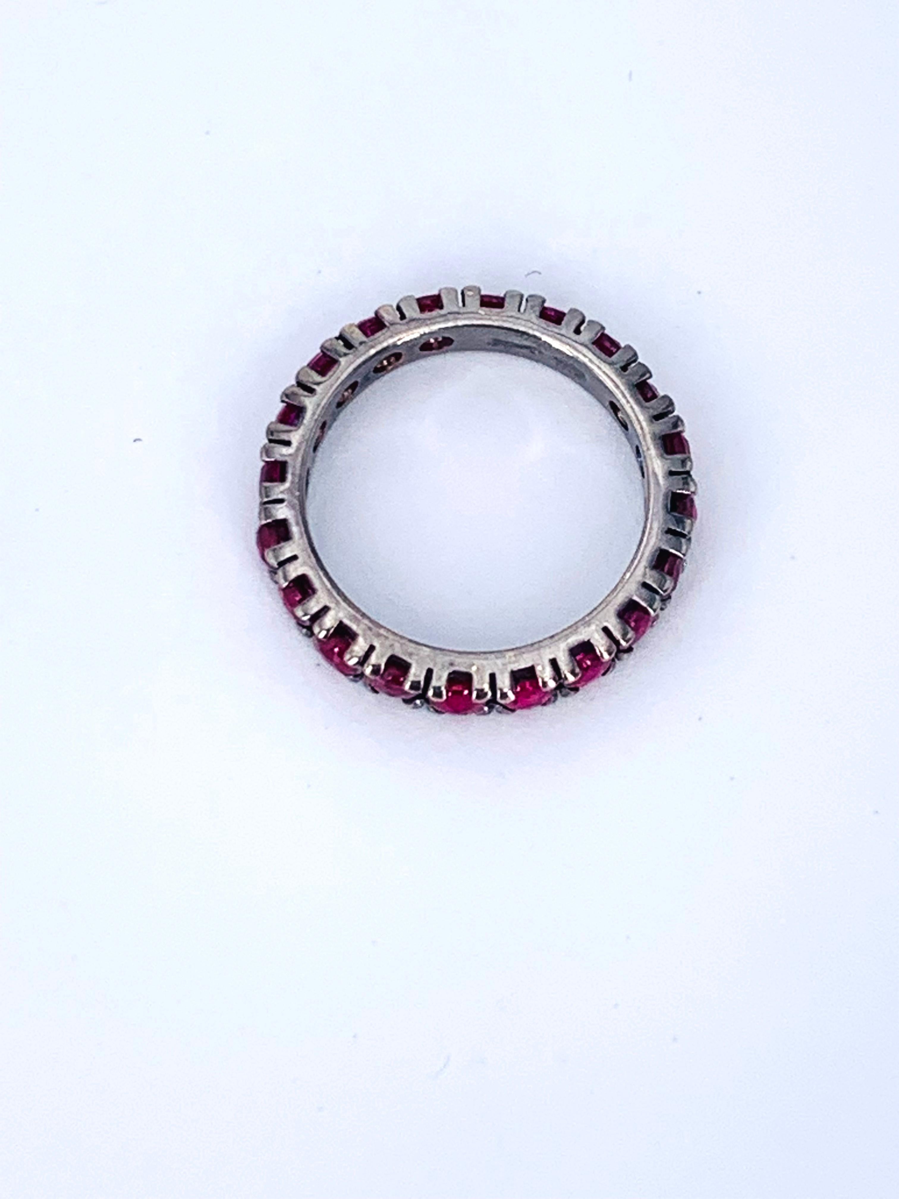 Artisan 2.13 Carat Ruby Set in 18kt Black Gold Unisex Corone Eternity Ring