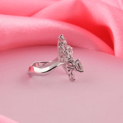 Bague de cocktail en or blanc 18 carats 2,13 ct SI Clarity HI Color Marquise Pear Diamond