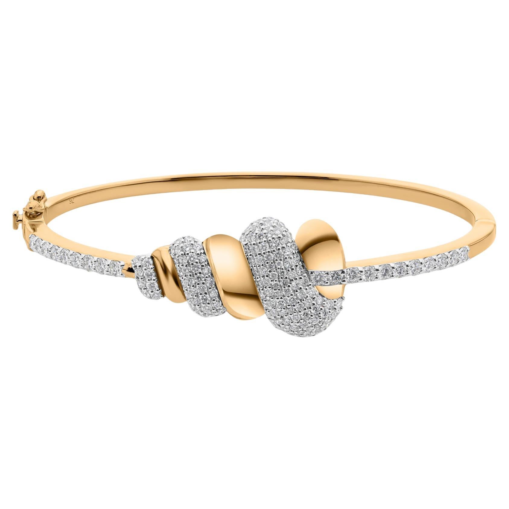 Pulsera de diamantes de 2,13 quilates SI/H brazalete de concha de diamante 18k joyas de oro de dos tonos en venta