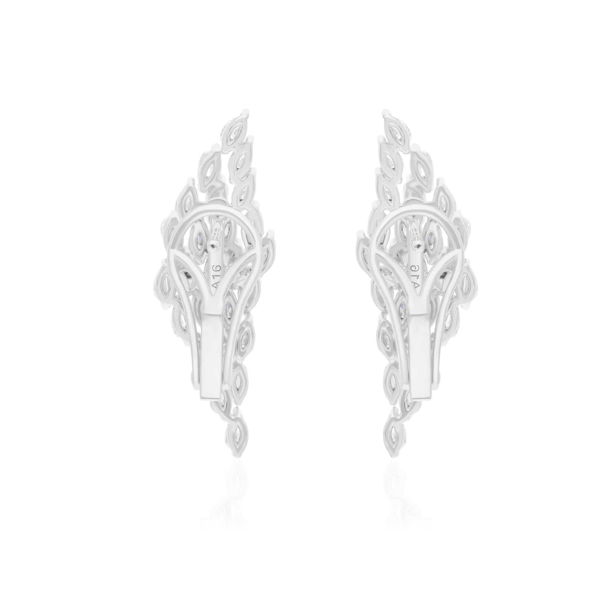 2.13 Carat SI/H Boucles d'oreilles diamant poire taille brillant Bijoux en or blanc 18 carats Neuf - En vente à Diera, Dubai
