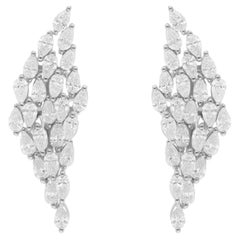 2.13 Carat SI/H Pear Brilliant Cut Diamond Earrings 18 Karat White Gold Jewelry