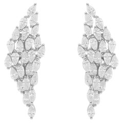 Pendientes de diamantes talla pera brillante SI/H de 2,13 quilates Joyas de oro blanco de 18 quilates