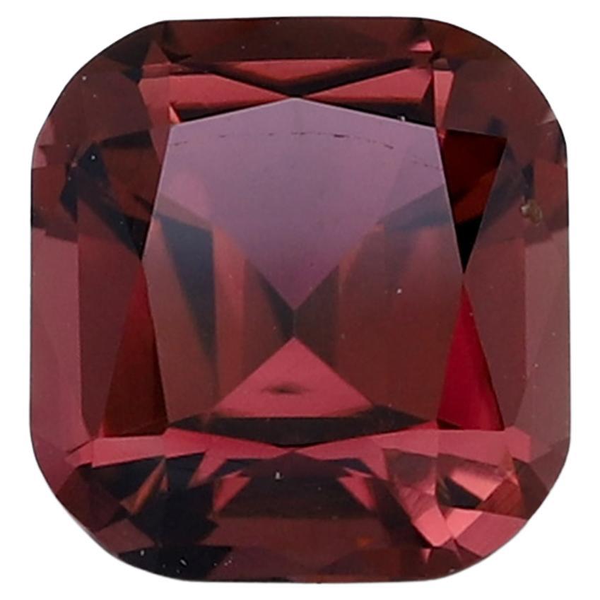 2.13 Carat Step Cushion Cut Peachy Pink Tourmaline Solitaire Ring Loose Gemstone For Sale