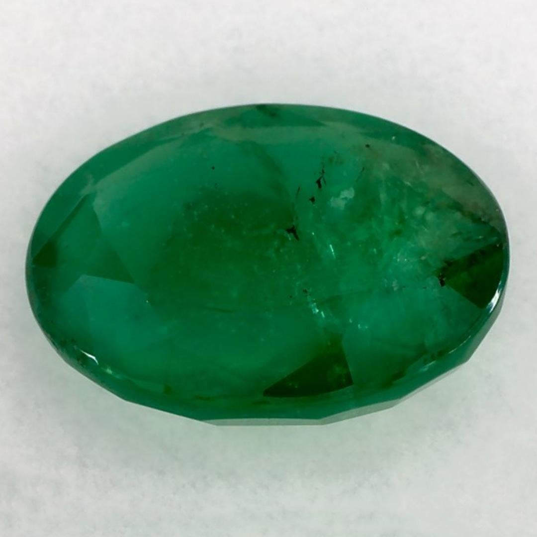 2.13 Ct Emerald Oval Loose Gemstone In New Condition For Sale In Fort Lee, NJ