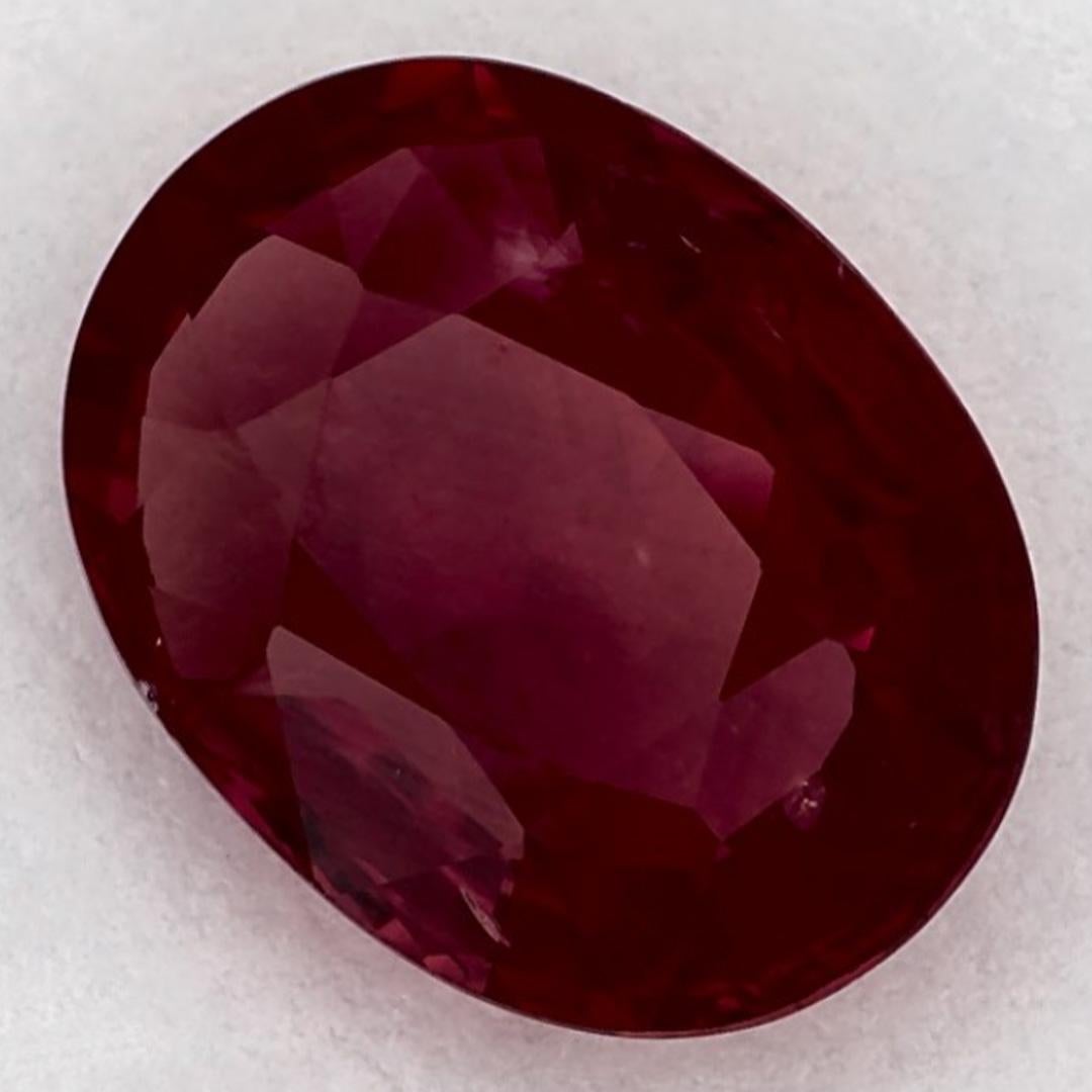Taglio ovale 2.13 Ct Ruby Oval Loose Gemstone in vendita