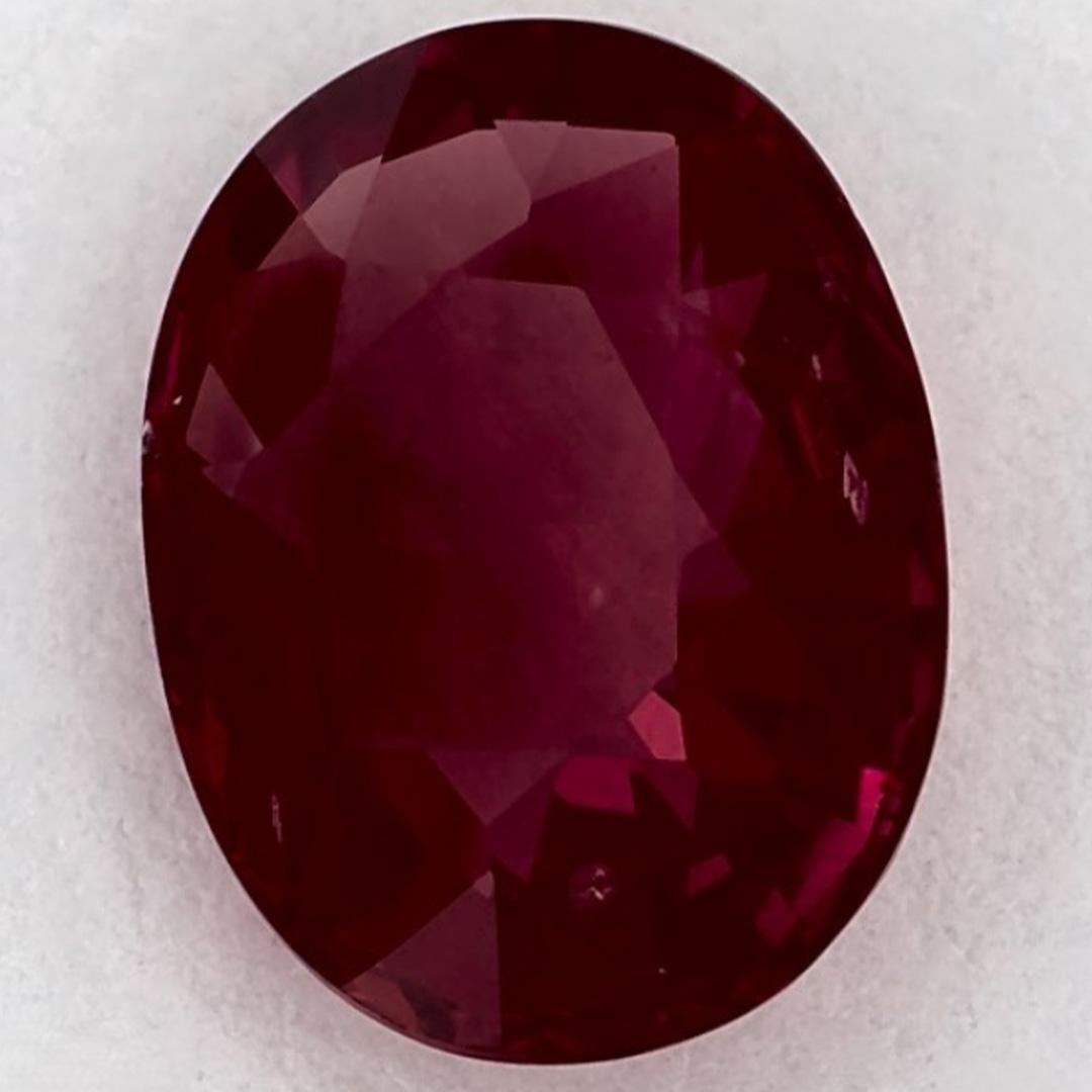 Taglio ovale 2.13 Ct Ruby Oval Loose Gemstone in vendita