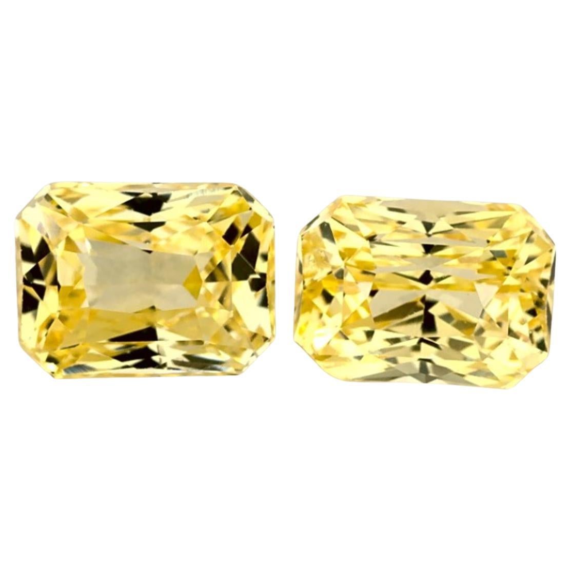 2.13 Ct Yellow Sapphire Radiant Loose Gemstone For Sale