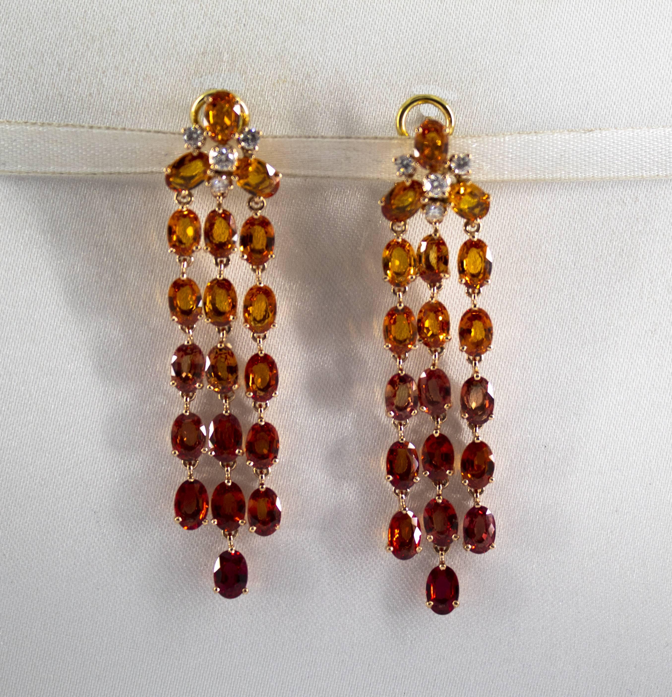 These Earrings are made of 14K Yellow Gold with 18K Yellow Gold Clips.
These Earrings have 0.45 Carats of Diamonds.
These Earrings have 21.30 Carats of Yellow Sapphires.
All our Earrings have pins for pierced ears but we can change the closure and