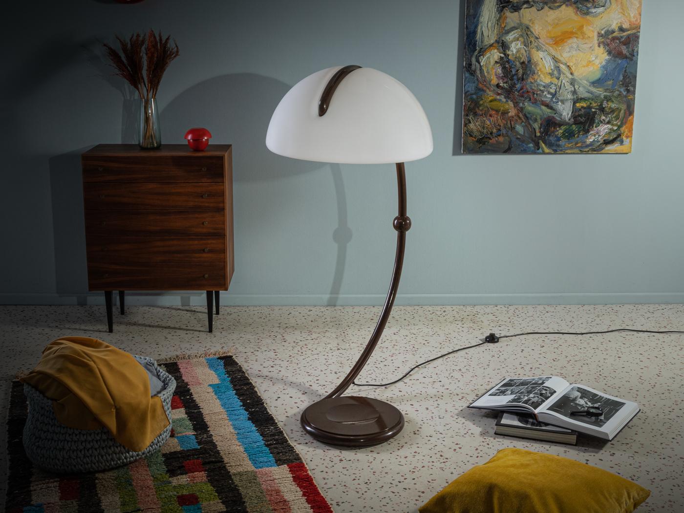 Metal 2131 Serpente Floor Lamp by Elio Martinelli 1960s Italian For Sale