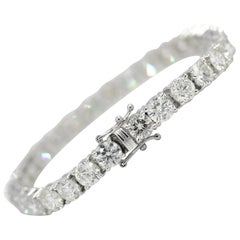 21.35 Carat Natural Diamond Round Cut Tennis Bracelet 18K White Gold 7 Inches
