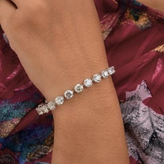 21,35 Carati SI/H Taglio Brillante Rotondo Diamante Bracciale Tennis Oro Bianco 18 Karati