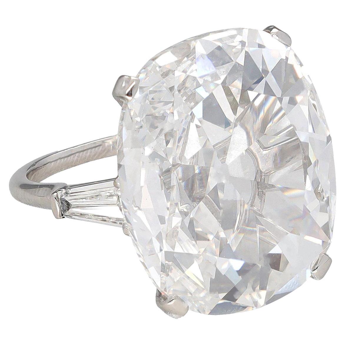 21.35 CTS Cushion Shaped Diamond Ring For Sale