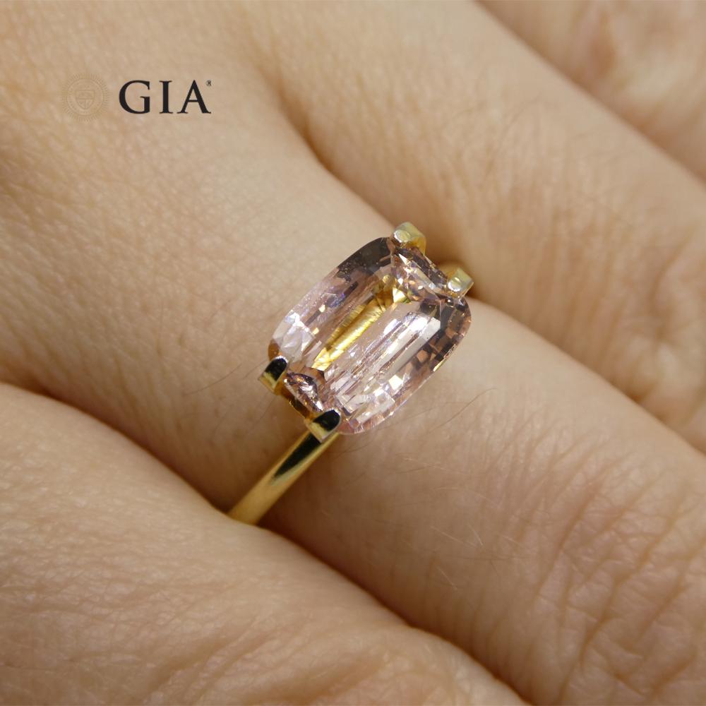 Brilliant Cut 2.13ct Cushion Pink Sapphire GIA Certified Madagascar Unheated For Sale
