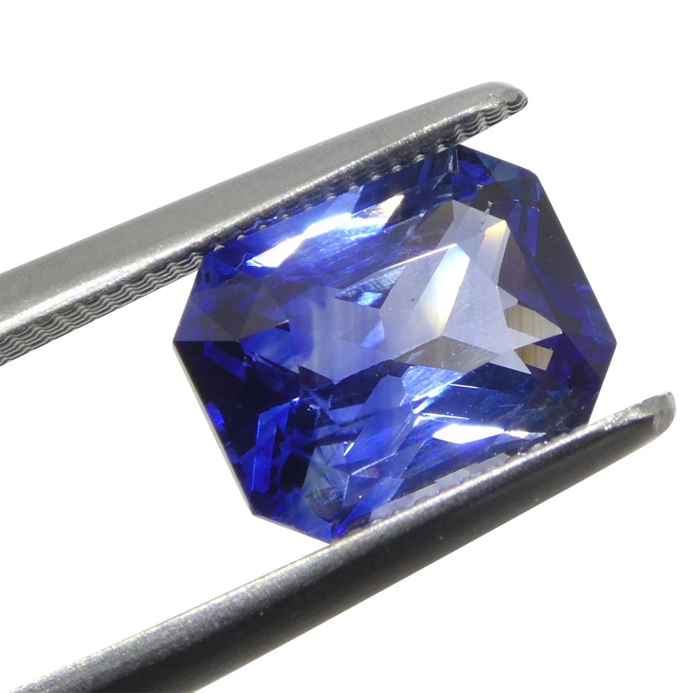 Brilliant Cut 2.13ct Octagonal/Emerald Cut Blue Sapphire from Sri Lanka For Sale