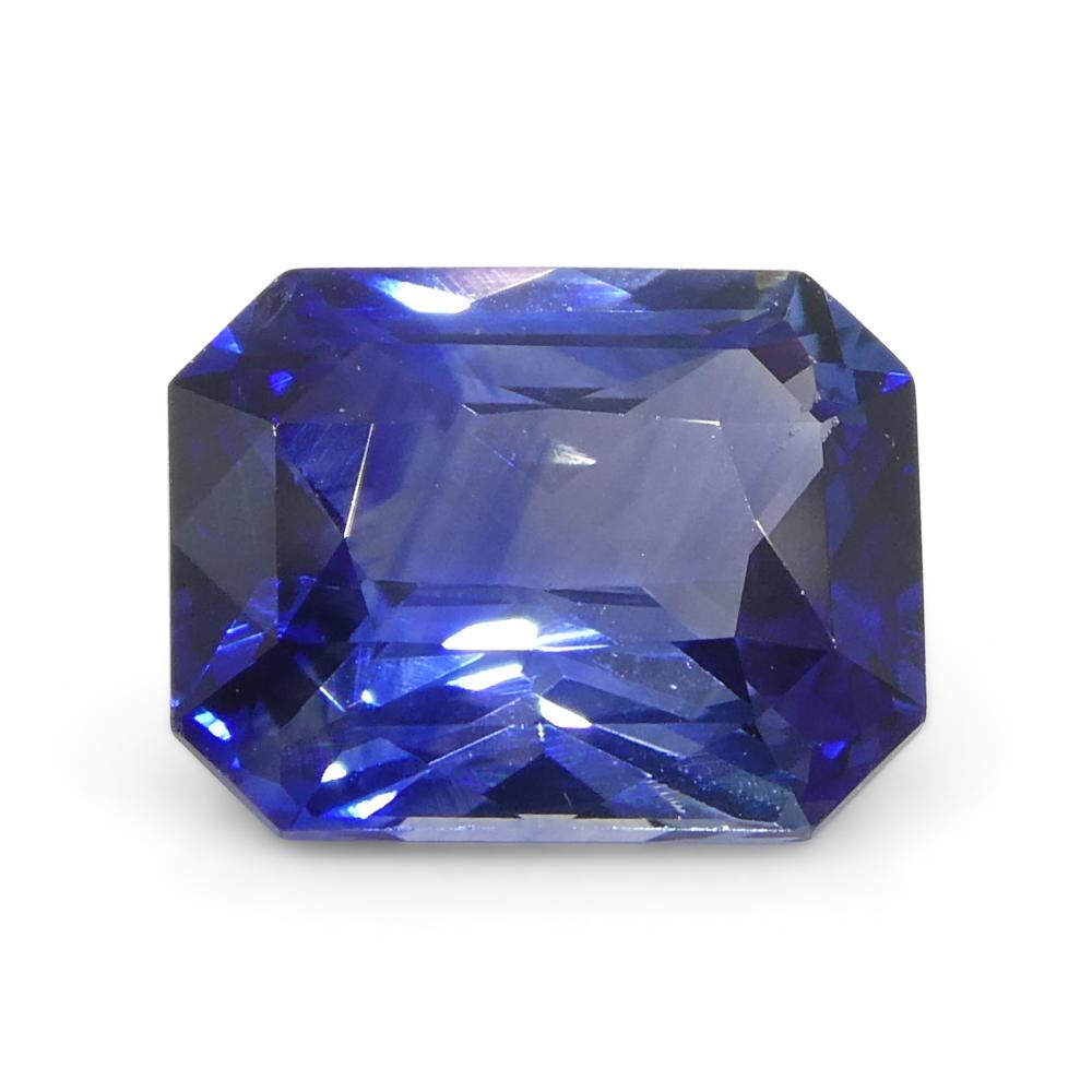 2.13ct Octagonal/Emerald Cut Blue Sapphire from Sri Lanka In New Condition For Sale In Toronto, Ontario