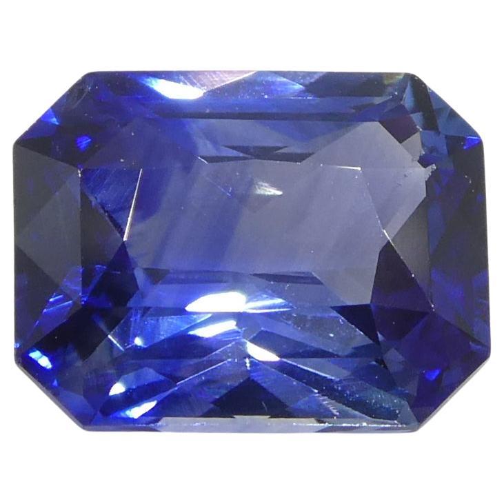 2.13ct Octagonal/Emerald Cut Blue Sapphire from Sri Lanka For Sale