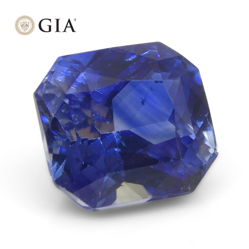 2.13ct Octagonal/Emerald Cut Blue Sapphire GIA Certified Madagascar   For Sale 5