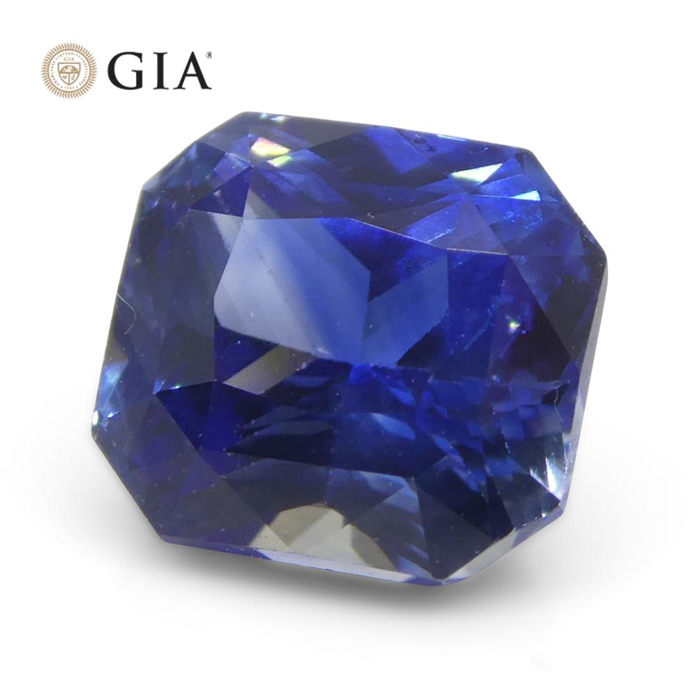 2.13ct Octagonal/Emerald Cut Blue Sapphire GIA Certified Madagascar   For Sale 6