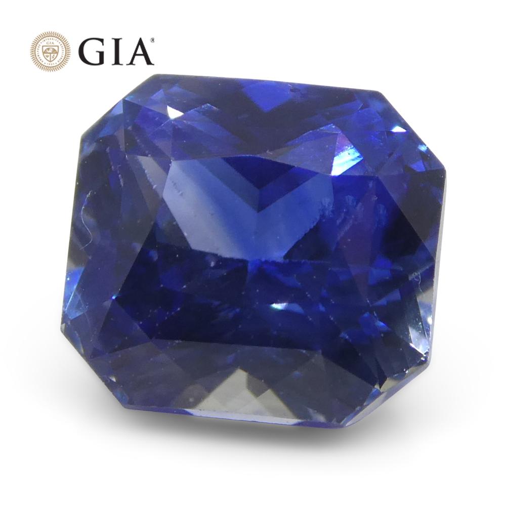 2.13ct Octagonal/Emerald Cut Blue Sapphire GIA Certified Madagascar   For Sale 9