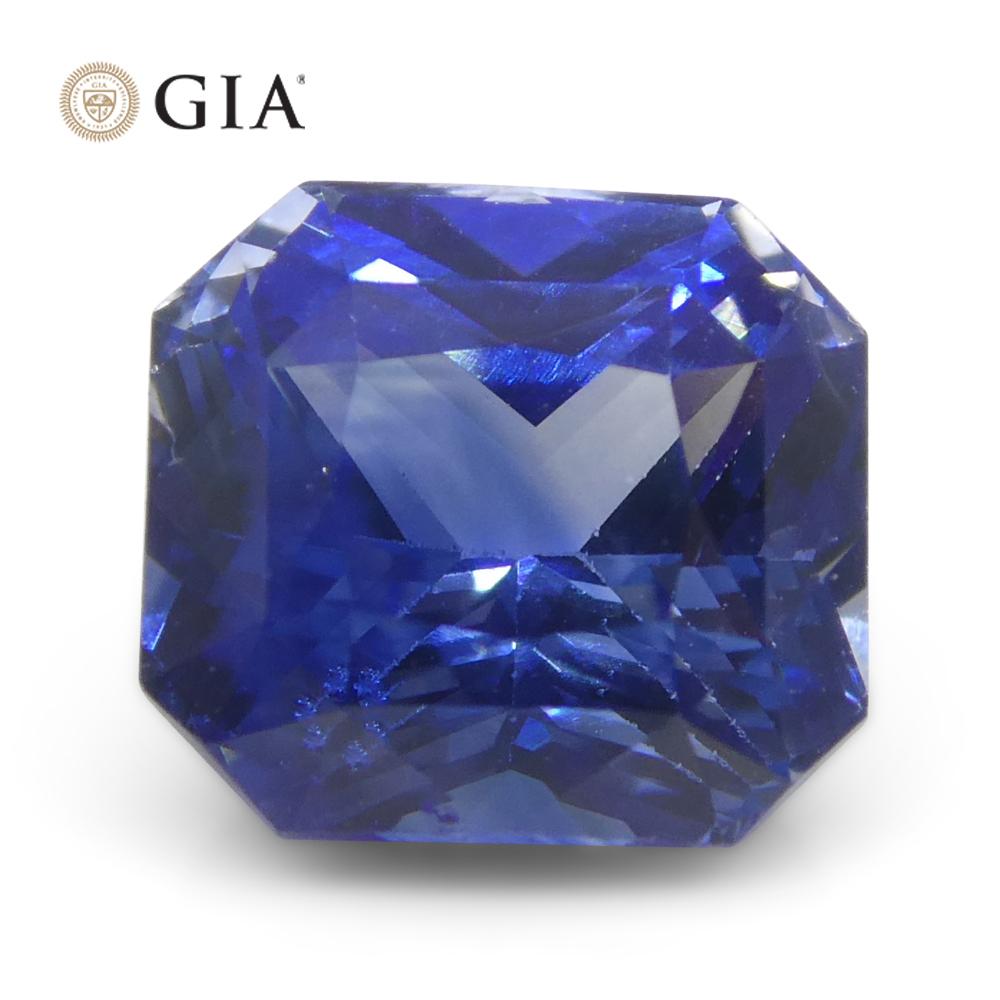 2.13ct Octagonal/Emerald Cut Blue Sapphire GIA Certified Madagascar   For Sale 3
