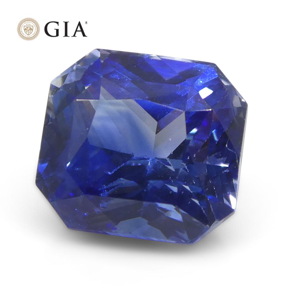 2.13ct Octagonal/Emerald Cut Blue Sapphire GIA Certified Madagascar   For Sale 4