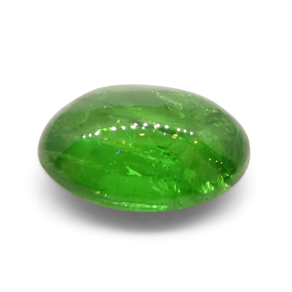 2.13ct Oval Cabochon Green Tsavorite Garnet from Kenya, Unheated In New Condition For Sale In Toronto, Ontario