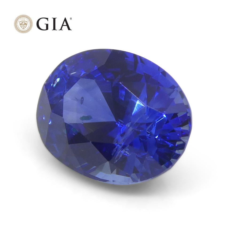 2.13ct Oval Vivid Cornflower Blue Sapphire GIA Certified Sri Lanka For Sale 8