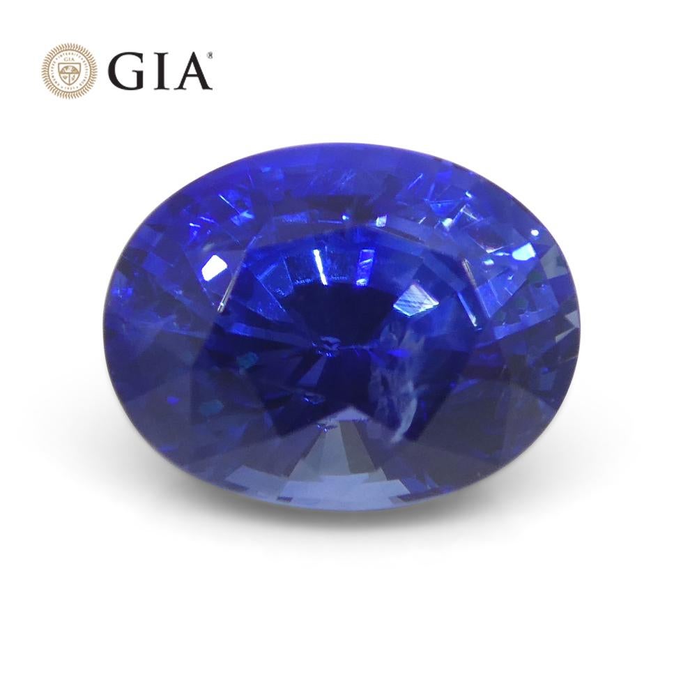 2.13ct Oval Vivid Cornflower Blue Sapphire GIA Certified Sri Lanka For Sale 10