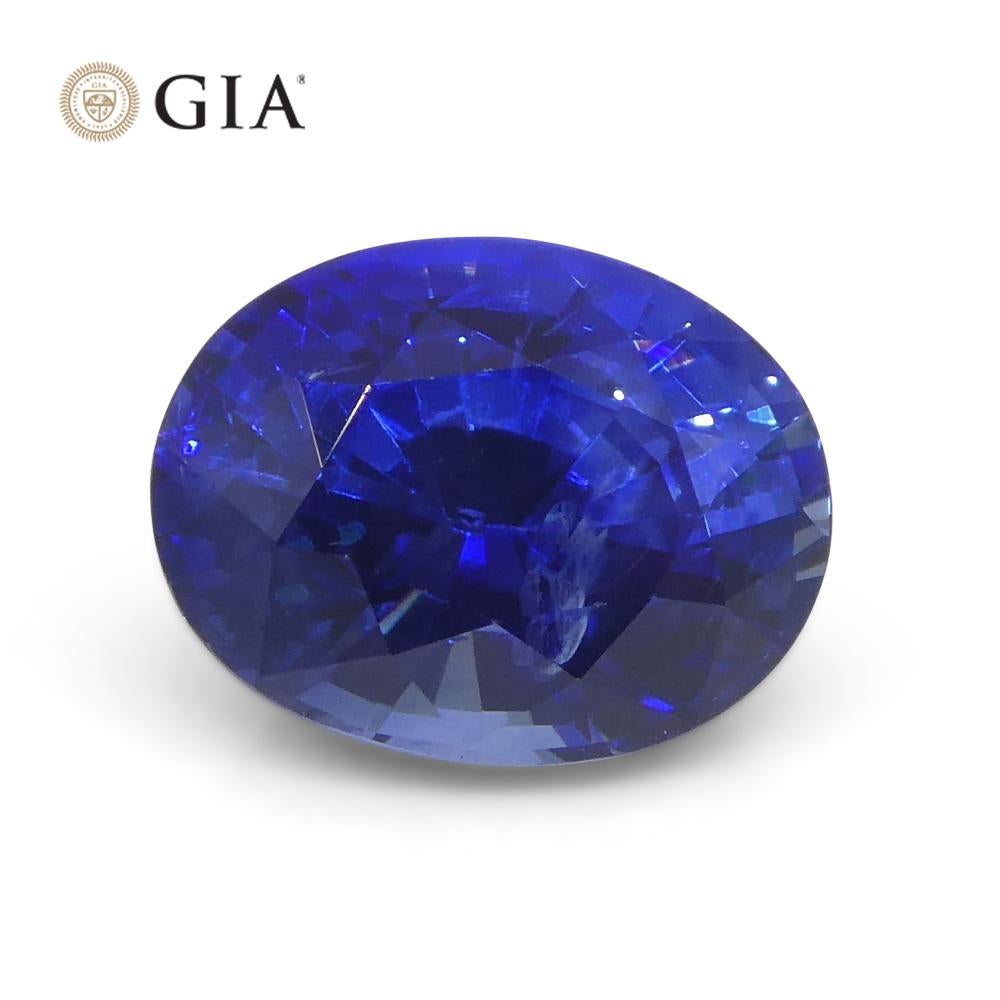 Oval Cut 2.13ct Oval Vivid Cornflower Blue Sapphire GIA Certified Sri Lanka For Sale