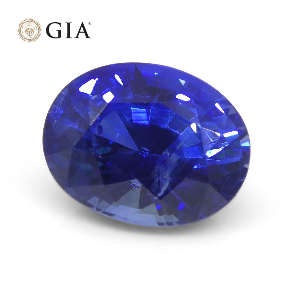 2.13ct Oval Vivid Cornflower Blue Sapphire GIA Certified Sri Lanka For Sale 3