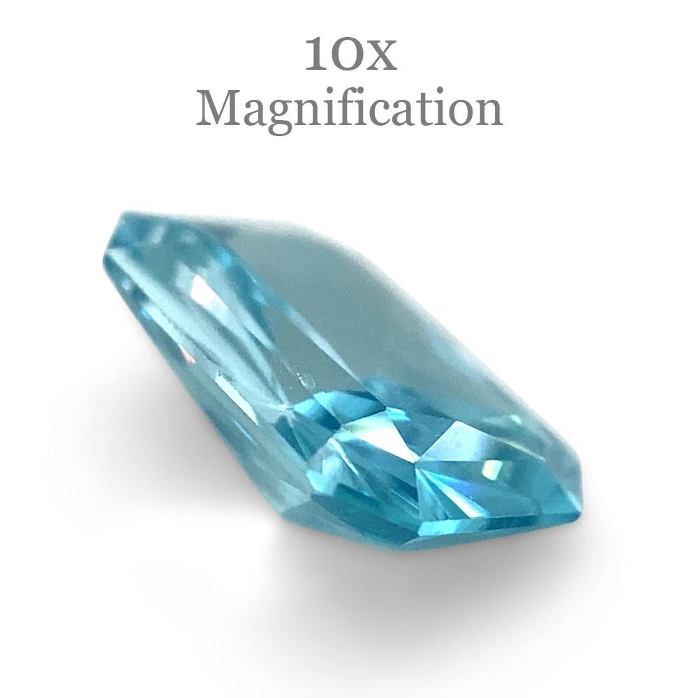 2.13ct Radiant Master Cut Blue Zircon from Cambodia For Sale 3