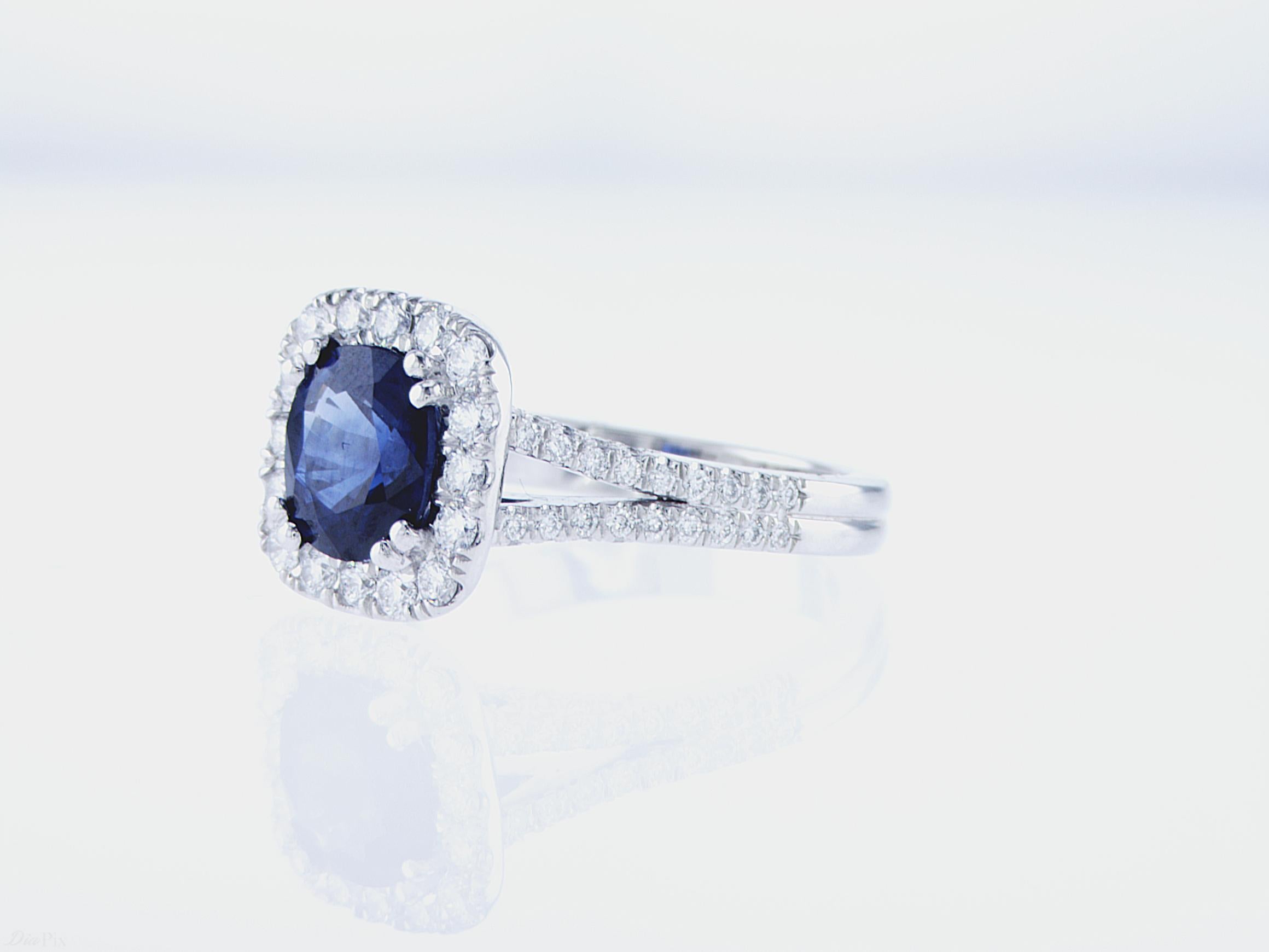 Modern 2.13ct Sapphire Cocktail Ring in Platinum For Sale