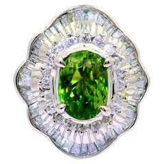 2.14 Carat Ceylon Alexandrite Diamond Platinum Halo Ring, GIA Certified