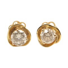 Boucles d'oreilles en or 18 carats avec diamants de 2,14 carats